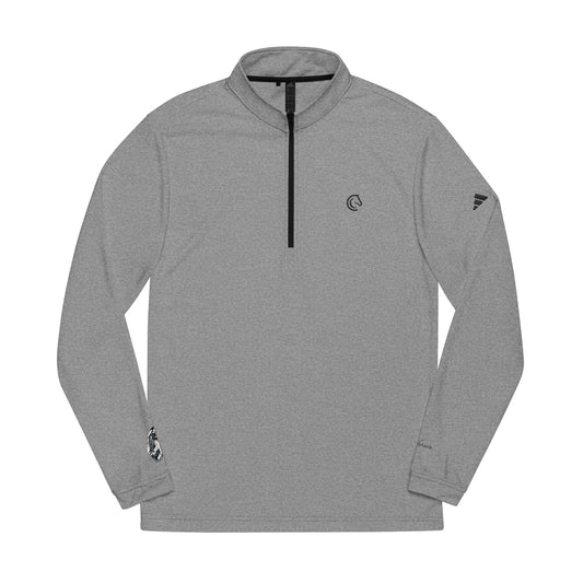 Embroidered adidas Quarter-Zip Pullover — Lightweight Performance Riding Top