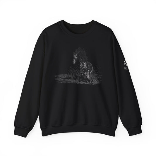 Horse Graphic Crewneck Sweatshirt – Running Horse Sweatshirt