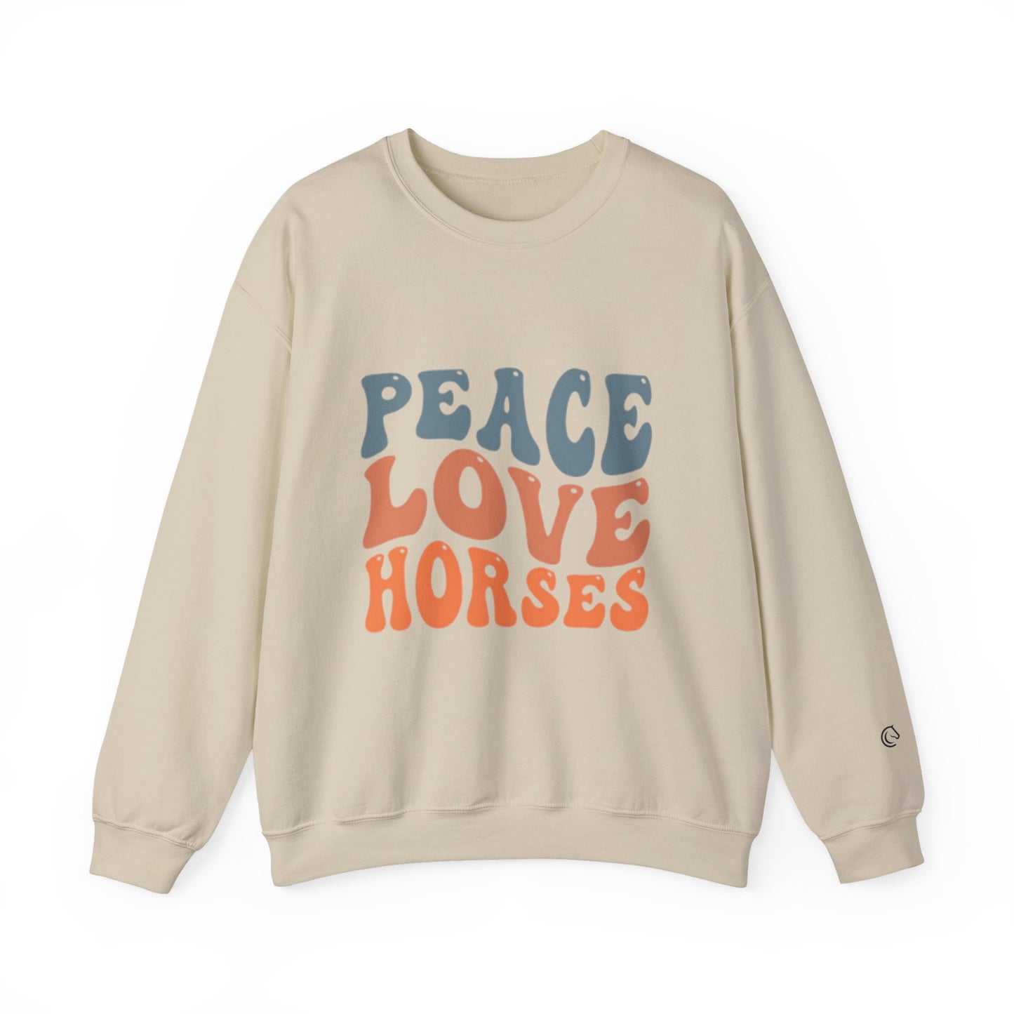 Peace Love Horses Sweatshirt — Retro Equestrian Crewneck