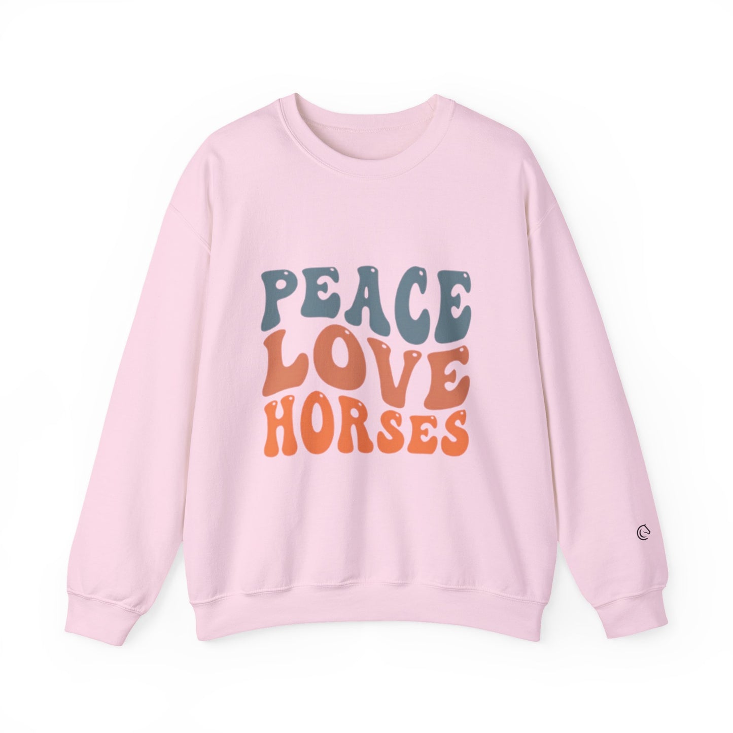 Peace Love Horses Sweatshirt — Retro Equestrian Crewneck