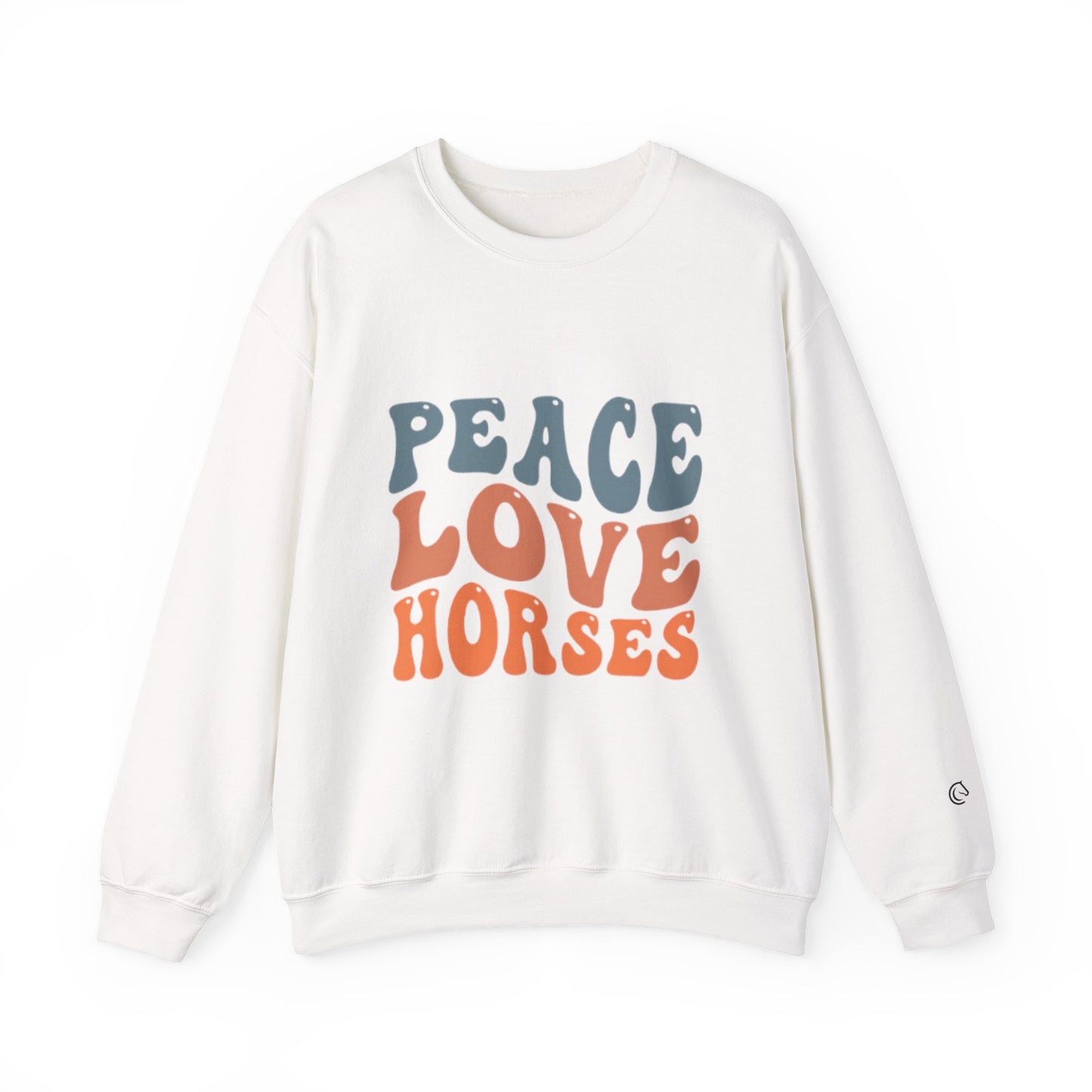 Peace Love Horses Sweatshirt — Retro Equestrian Crewneck