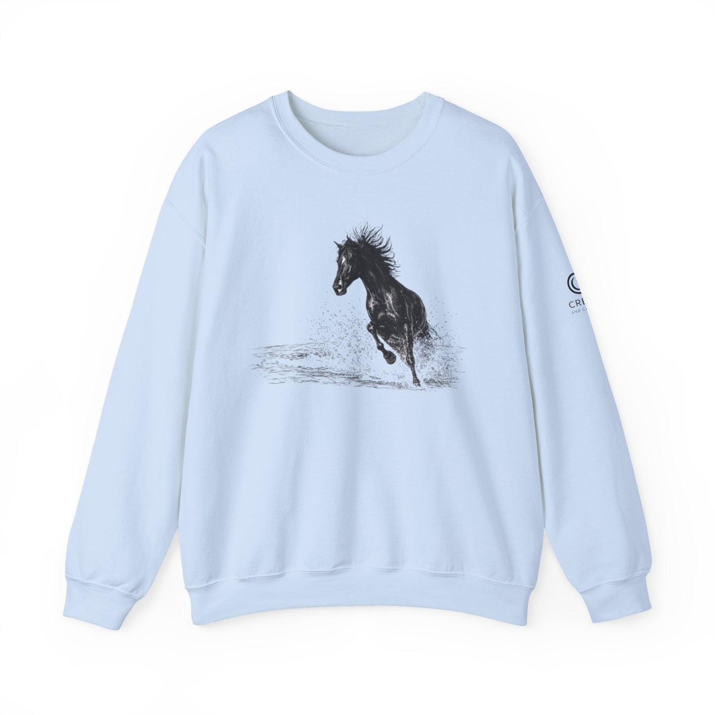 Horse Graphic Crewneck Sweatshirt – Running Horse Sweatshirt