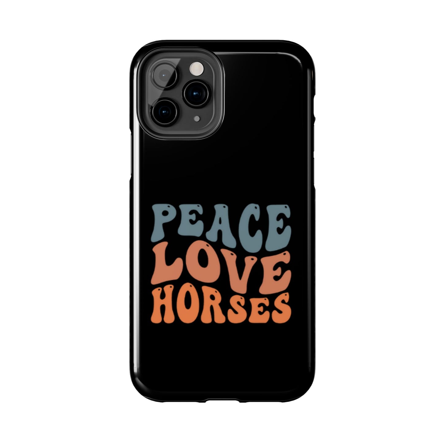 Peace Love Horses Phone Case — Retro Horse Lover Protective Case