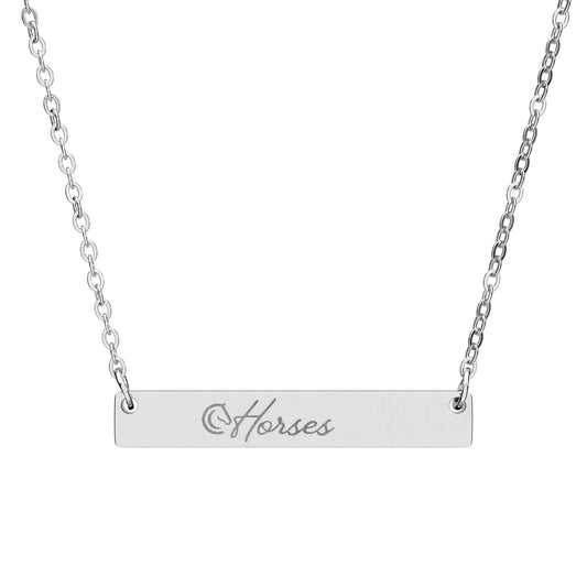 Engraved Horizontal Bar Necklace