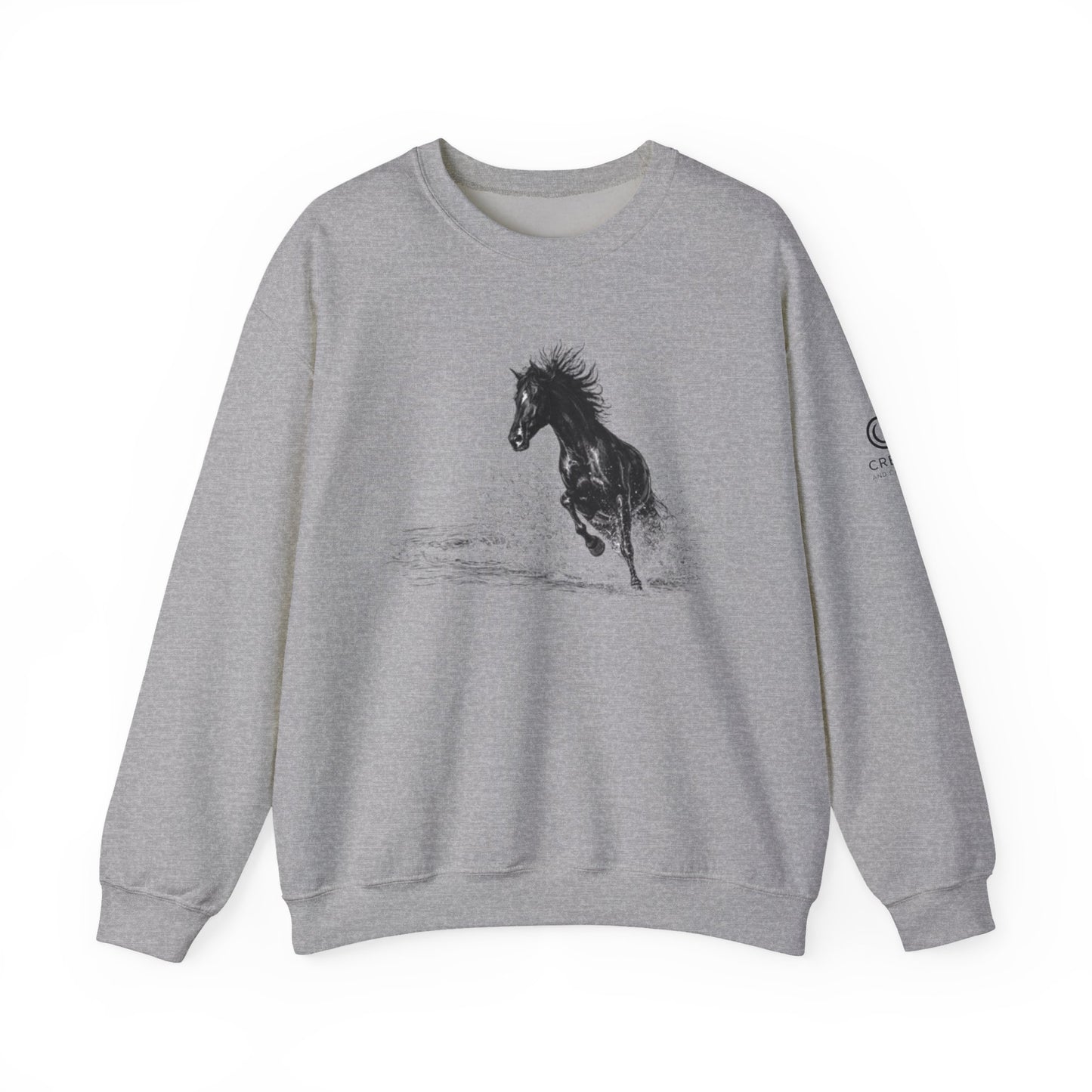 Horse Graphic Crewneck Sweatshirt – Running Horse Sweatshirt