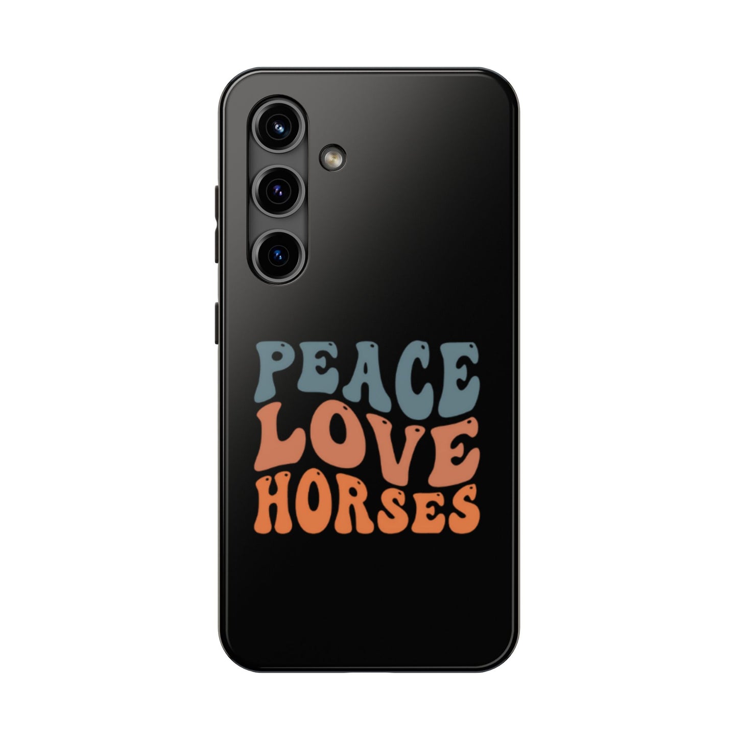 Peace Love Horses Phone Case — Retro Horse Lover Protective Case