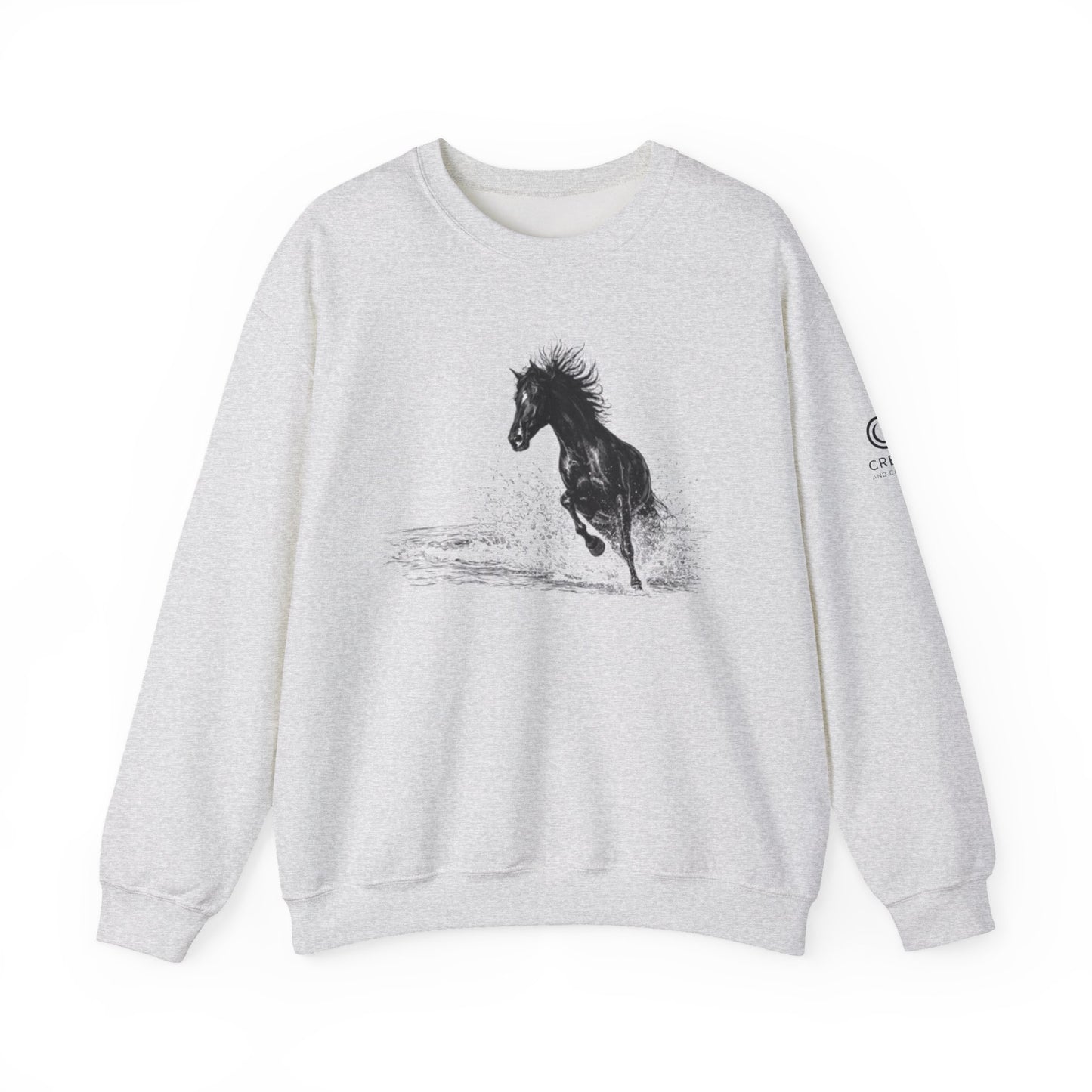 Horse Graphic Crewneck Sweatshirt – Running Horse Sweatshirt