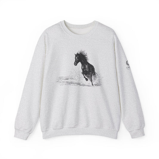 Horse Graphic Crewneck Sweatshirt – Running Horse Sweatshirt