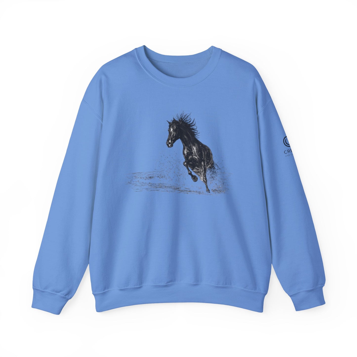 Horse Graphic Crewneck Sweatshirt – Running Horse Sweatshirt