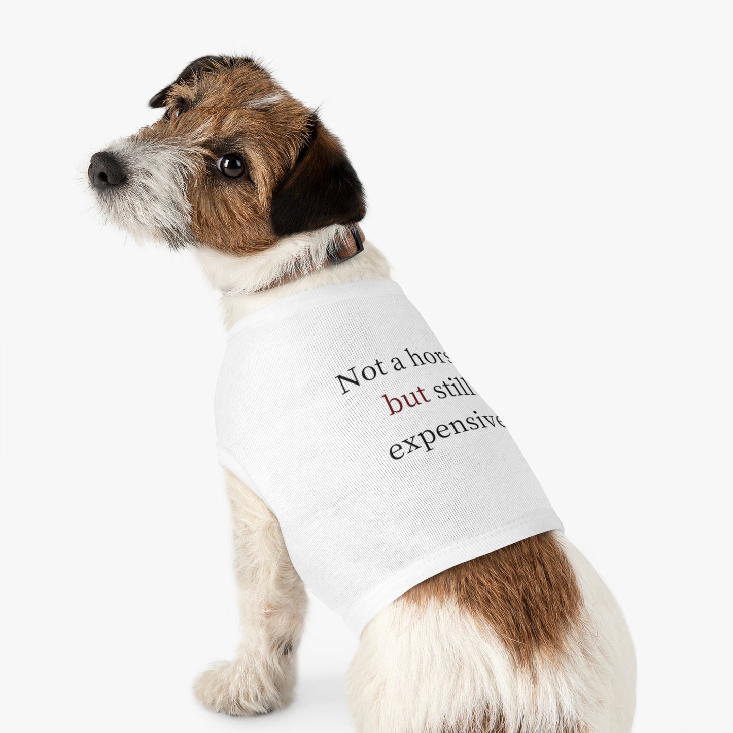 Pet Tank Top — "Not a horse, but still expensive" Funny Dog Apparel
