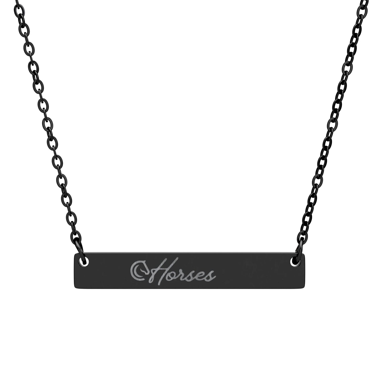 Engraved Horizontal Bar Necklace