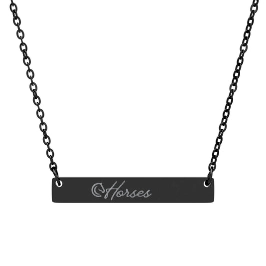 Engraved Horizontal Bar Necklace