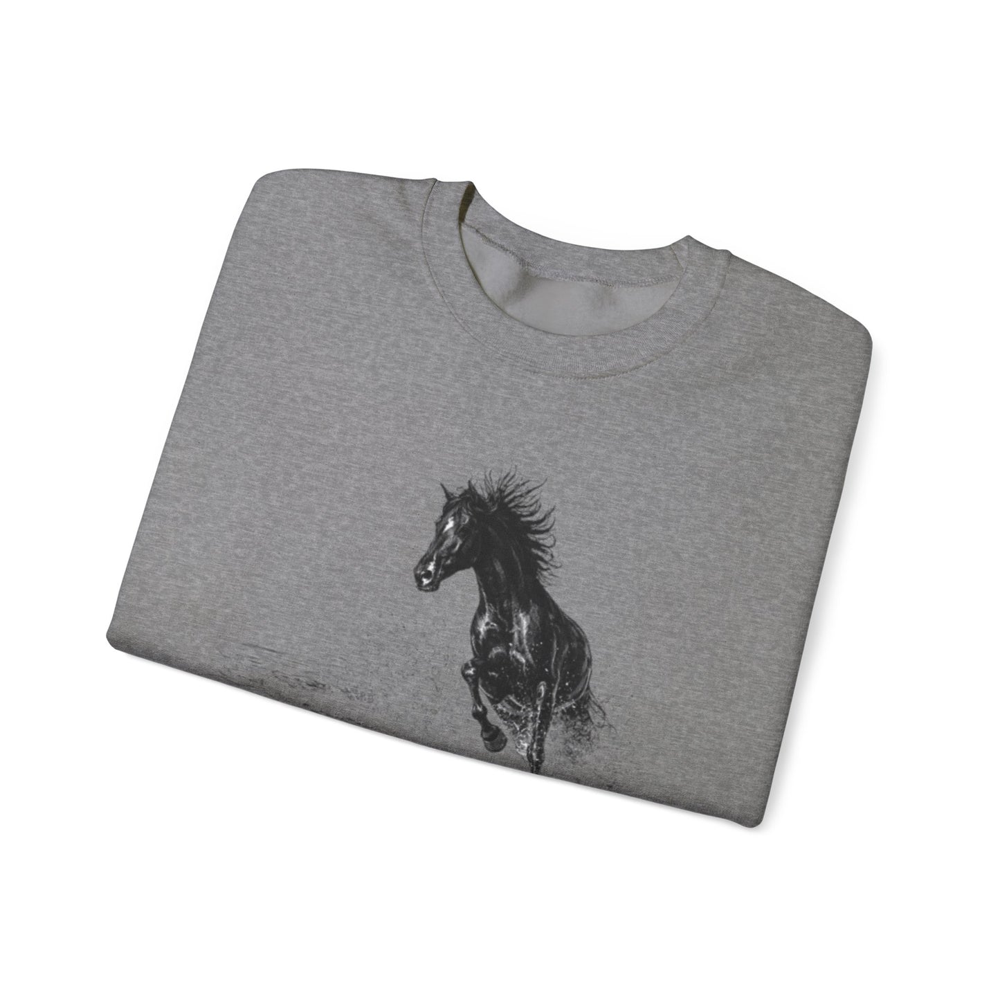 Horse Graphic Crewneck Sweatshirt – Running Horse Sweatshirt