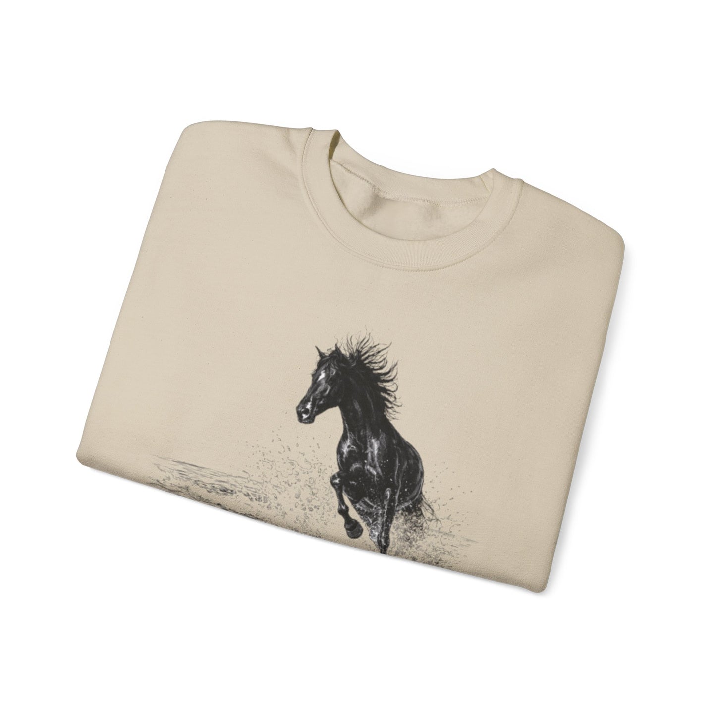 Horse Graphic Crewneck Sweatshirt – Running Horse Sweatshirt