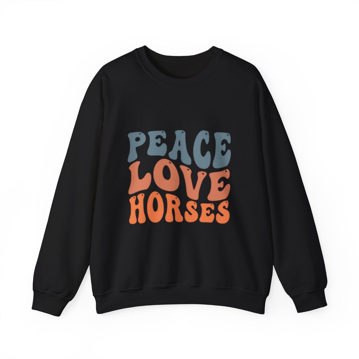 Peace Love Horses Sweatshirt — Retro Equestrian Crewneck