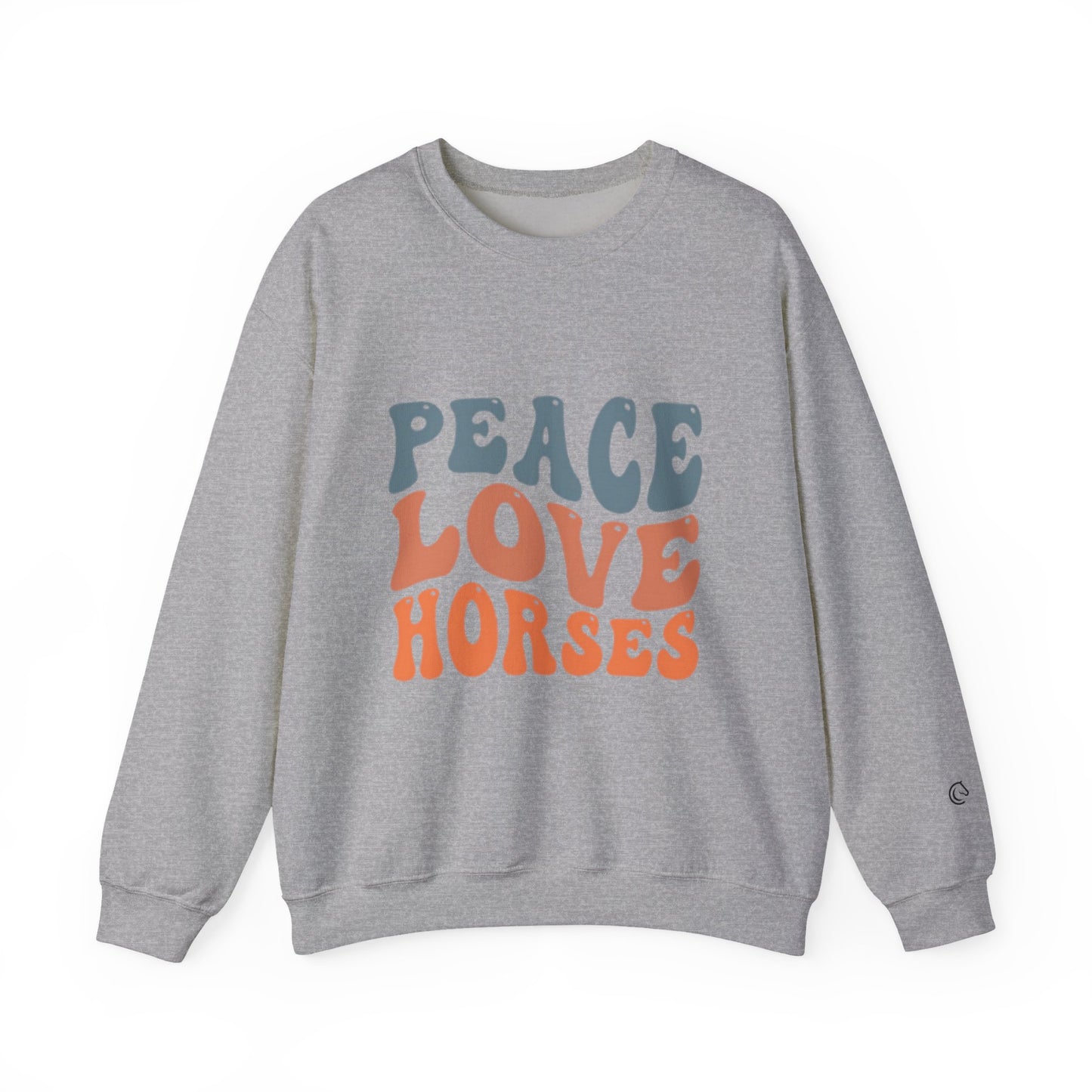 Peace Love Horses Sweatshirt — Retro Equestrian Crewneck