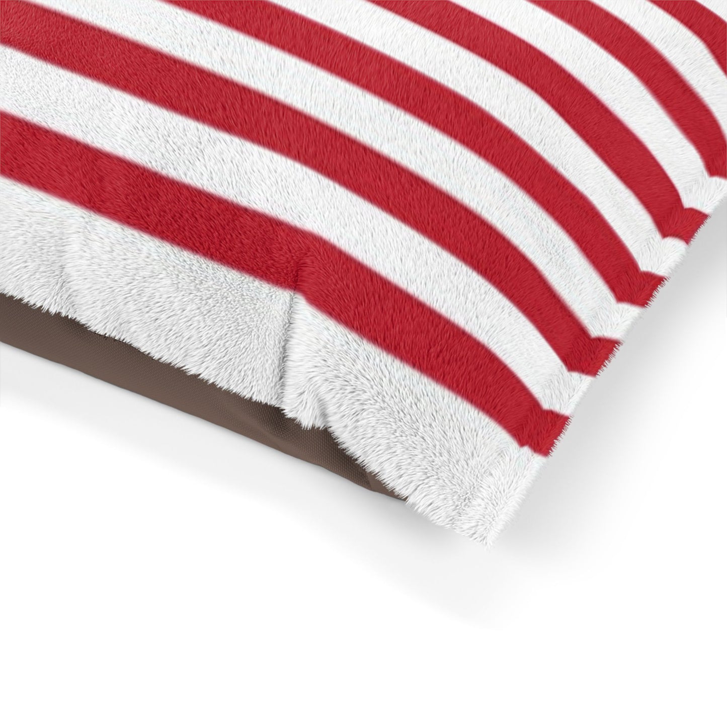 American Flag Pet Bed with Horseshoe Stars – Patriotic Dog & Cat Cushion
