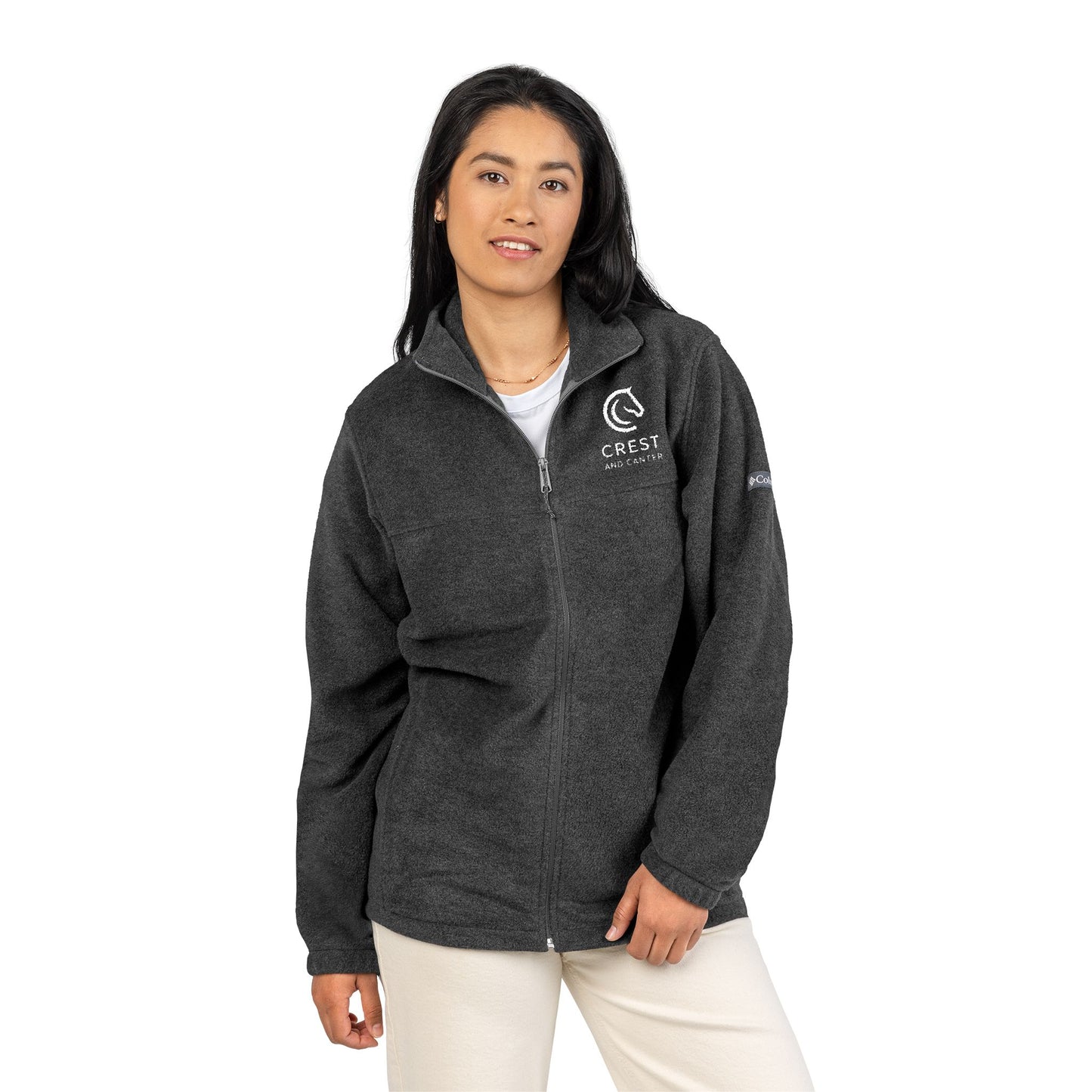 Embroidered Crest Polar Fleece Jacket