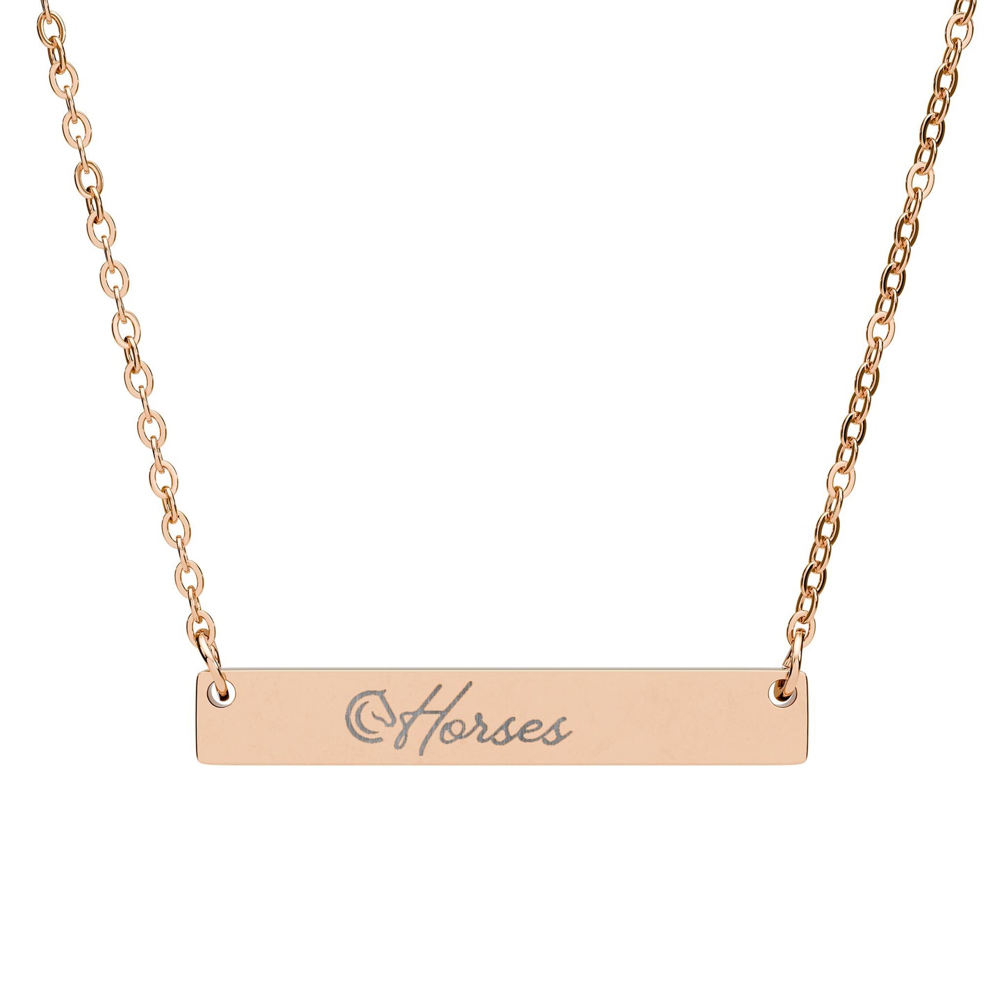 Engraved Horizontal Bar Necklace