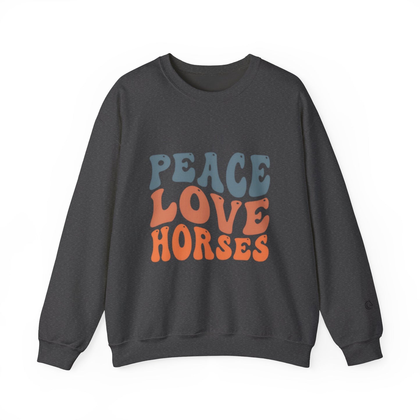 Peace Love Horses Sweatshirt — Retro Equestrian Crewneck