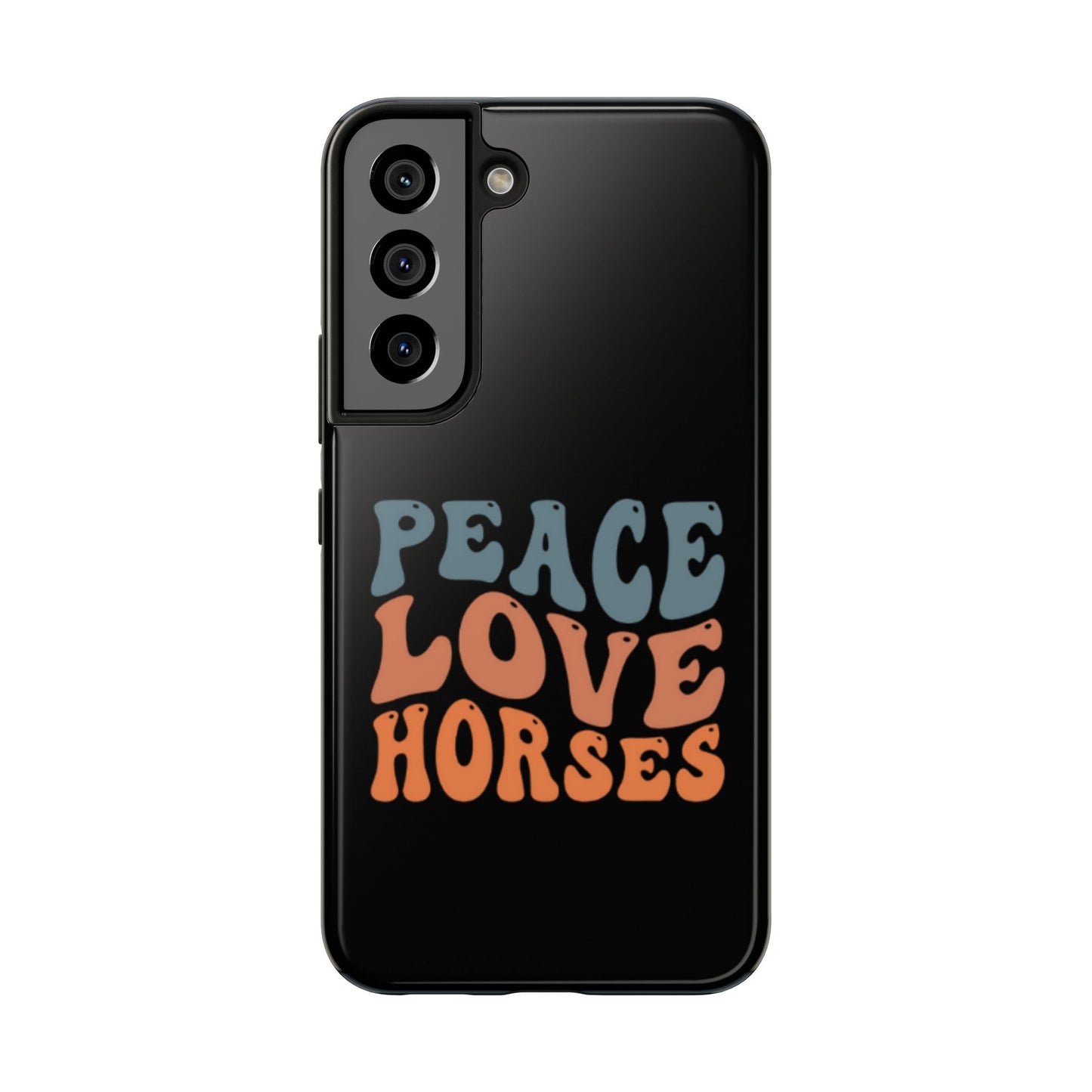 Peace Love Horses Phone Case — Retro Horse Lover Protective Case