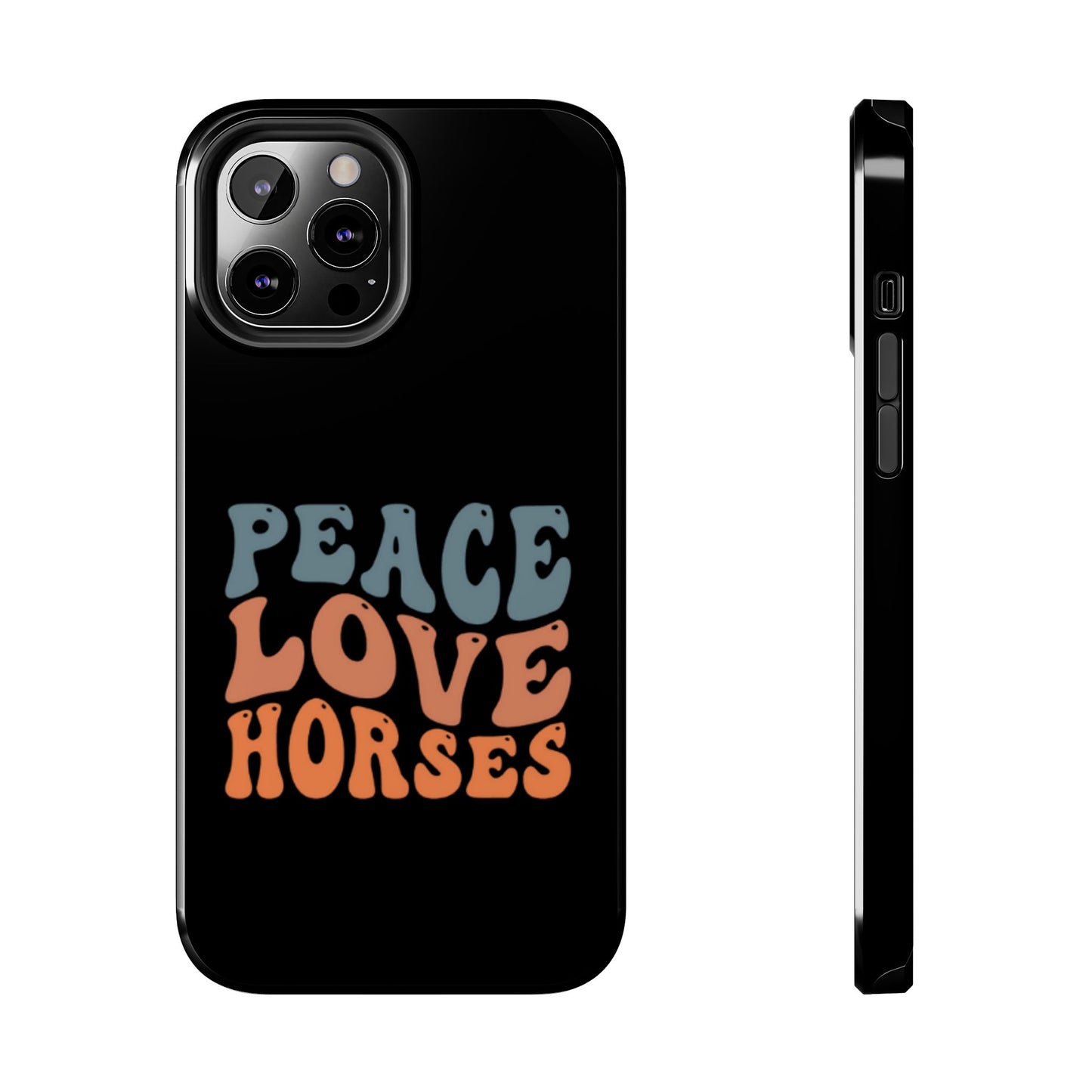 Peace Love Horses Phone Case — Retro Horse Lover Protective Case