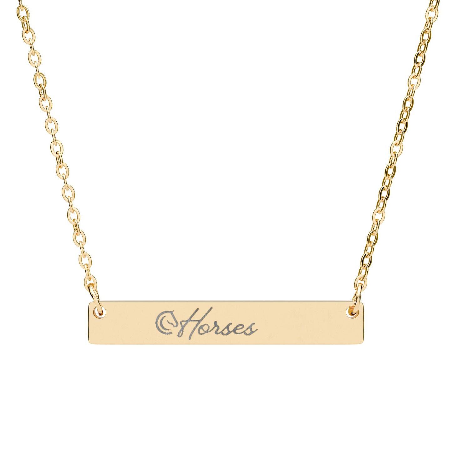 Engraved Horizontal Bar Necklace