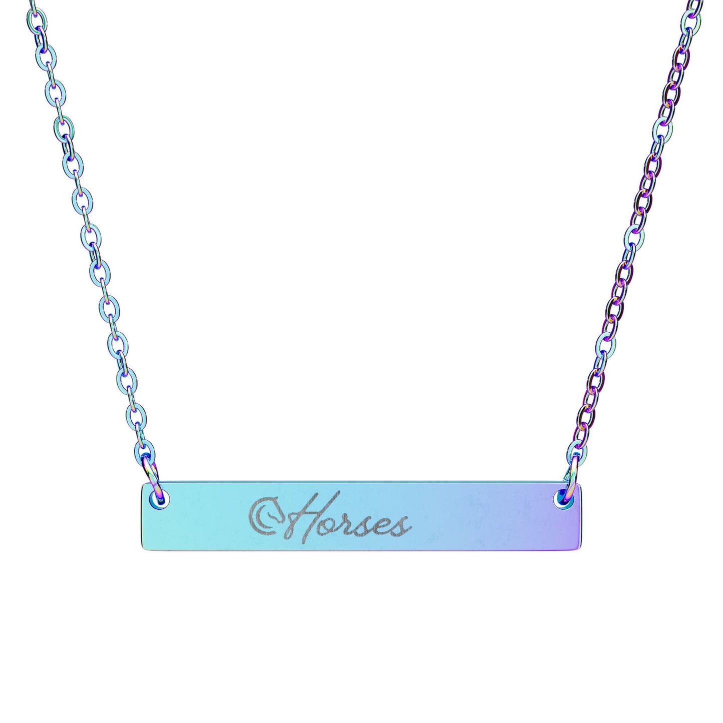 Engraved Horizontal Bar Necklace