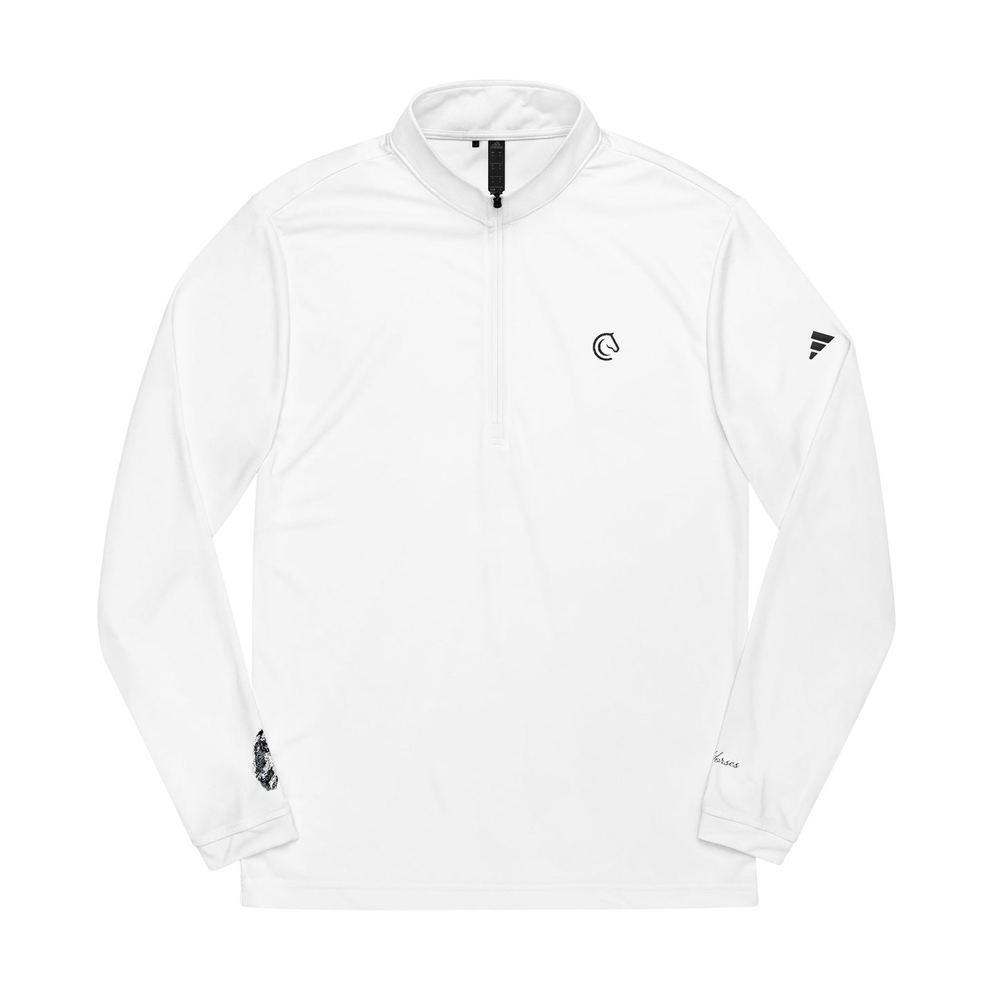 Embroidered adidas Quarter-Zip Pullover — Lightweight Performance Riding Top